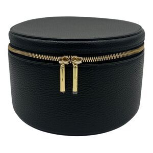 NWOT Cuyana Pebbled Leather Wellness Case Travel Jewelry Black Gold Hardware